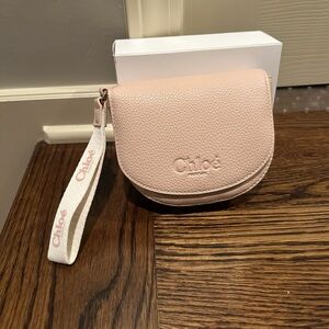 Chloe Pink Leather Wristlet Bag